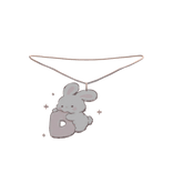 cute d pink bunny initial necklace 3.0