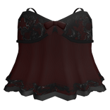 Cute Dark Red Baby Doll Black Lace Bow Short Dress