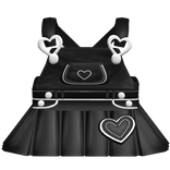  ♡ : cute denim heart ruffled overalls black