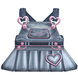 ♡ : cute denim heart ruffled overalls blue