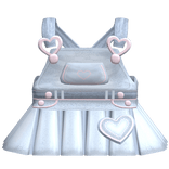 ♡ : cute denim heart ruffled overalls light blue