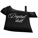 cute digital doll off shoulder shirt in black