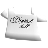 cute digital doll off shoulder shirt in white