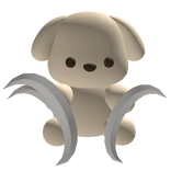 cute dog on hair (white)