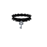 cute doll ruffled key choker black