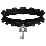 cute doll ruffled key choker black