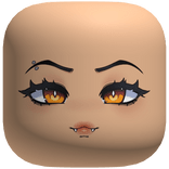 Cute Doll Vampire Girl Face (Gold)