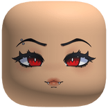 Cute Doll Vampire Girl Face (Red)