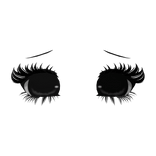 𖹭: cute dollie eyes with lashes + eyebrows