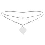 𐙚 Cute Double Heart Necklace (White)