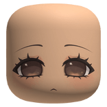 Cute Dreamy Chibi Face with Brown Eyes - Light