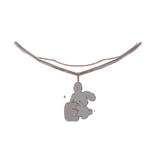 cute e pink bunny initial necklace 1.0