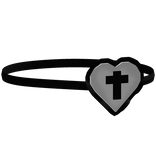 ୨♰୧ cute emo anime cross heart lace eyepatch