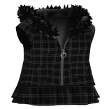 Cute Emo Goth Heart Fur Hoodie Skirt Black