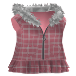 Cute Emo Goth Heart Fur Hoodie Skirt Pink