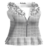 Cute Emo Goth Heart Fur Hoodie Skirt White