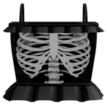 cute emo gothic skull ribcage ruffled shirt black 