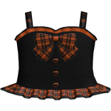 cute emo halloween plaid witch dress in orange