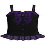 cute emo halloween plaid witch dress in purple