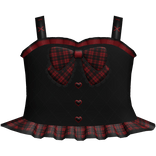 cute emo halloween plaid witch dress in red