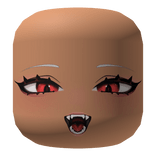 Cute Evil Vampire Red Eyes Happy Smiling Fangs