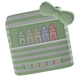 Cute Face Crayons - Light Green