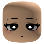 Cute Face w/ Black Eyes And Glowing Stars - Light