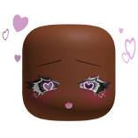 Cute Face w/ Glowing Pnk Heart Aura - Dark Brown