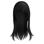 ♡ cute fatal frame long side part in black