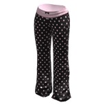 Cute flare polka dot yoga pants (Pink black)