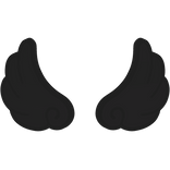 ♡ Cute Flared Glowing Angel Wings in Black