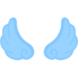 ♡ Cute Flared Glowing Angel Wings in Blue