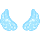 ♡ Cute Flared Glowing Angel Wings in Blue Hearts