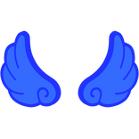 ♡ Cute Flared Glowing Angel Wings in Dark Blue