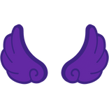 ♡ Cute Flared Glowing Angel Wings in Dark Purple