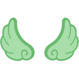 ♡ Cute Flared Glowing Angel Wings in Green