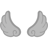♡ Cute Flared Glowing Angel Wings in Grey