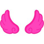 ♡ Cute Flared Glowing Angel Wings in Hot Pink