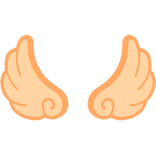 ♡ Cute Flared Glowing Angel Wings in Orange