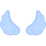 ♡ Cute Flared Glowing Angel Wings in Pastel Blue