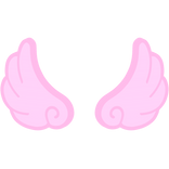 ♡ Cute Flared Glowing Angel Wings in Pink