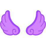♡ Cute Flared Glowing Angel Wings in Purple