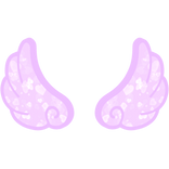 ♡ Cute Flared Glowing Angel Wings in Purple Hearts
