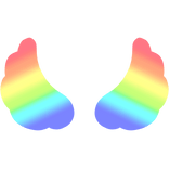♡ Cute Flared Glowing Angel Wings in Rainbow