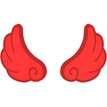 ♡ Cute Flared Glowing Angel Wings in Red
