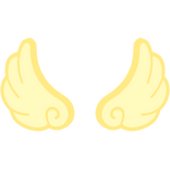 ♡ Cute Flared Glowing Angel Wings in Yellow