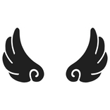 ♡ Cute Flared Sticker Angel Wings in Black