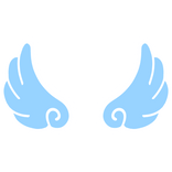 ♡ Cute Flared Sticker Angel Wings in Blue