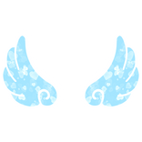 ♡ Cute Flared Sticker Angel Wings in Blue Hearts