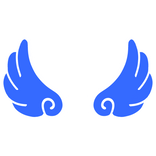 ♡ Cute Flared Sticker Angel Wings in Dark Blue